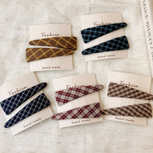Load image into Gallery viewer, Elegant Sweet Plaid Triangle Hair Clip Simple Side BB Clip Versatile Bangs Hair Accessories For Women
