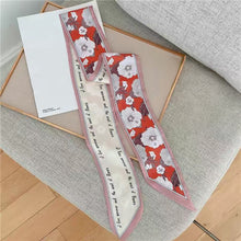 Load image into Gallery viewer, Elegant Floral Scarf Narrow Thin Long Hairband Neckerchief Vacation Headscarf Bag Decoration Accessories For Women
