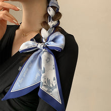 Load image into Gallery viewer, Elegant Floral Scarf Narrow Thin Long Hairband Neckerchief Vacation Headscarf Bag Decoration Accessories For Women
