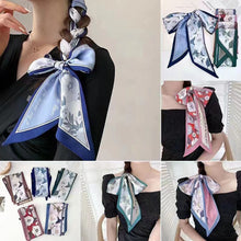 Load image into Gallery viewer, Elegant Floral Scarf Narrow Thin Long Hairband Neckerchief Vacation Headscarf Bag Decoration Accessories For Women
