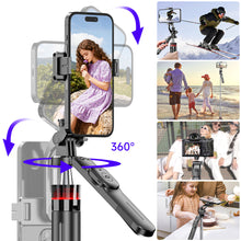 Load image into Gallery viewer, Floor-Standing Collapsible Tripod Handheld Selfie Stick 360° Rotating Gimbal Anti-Shake Phone Holder For Live Streaming
