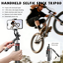 Load image into Gallery viewer, Floor-Standing Collapsible Tripod Handheld Selfie Stick 360° Rotating Gimbal Anti-Shake Phone Holder For Live Streaming
