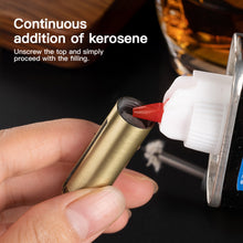 Load image into Gallery viewer, Portable Metal Refillable Kerosene Lighter with Bottle Opener Slide Ignition Windproof Reusable Match Lighter for Camping Outdoor Survival Tool
