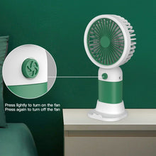 Load image into Gallery viewer, Cute Cartoon Handheld Mini Fan with Desktop Stand &amp; Phone Holder Silent Portable Electric Fan for Office Desk Outdoor Travel
