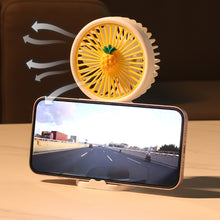 Load image into Gallery viewer, Cute Cartoon Handheld Mini Fan with Desktop Stand &amp; Phone Holder Silent Portable Electric Fan for Office Desk Outdoor Travel
