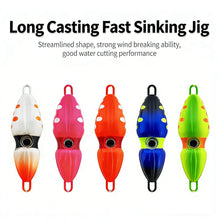 Load image into Gallery viewer, 40G/60G Gourd Shape Fast Sinking Jig Low Resistance Long Cast Bionic Peanut Squid Glow in Dark Lure Sea Boat Fishing Jigging Bait
