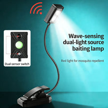 Load image into Gallery viewer, Smart Motion Sensor Bait Changing Light for Night Fishing LED Hand Wave Sensor Red and White Dual Light Lamp 360° Adjustable Gooseneck Fishing Accessory

