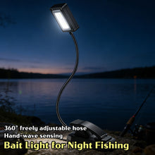 Load image into Gallery viewer, Smart Motion Sensor Bait Changing Light for Night Fishing LED Hand Wave Sensor Red and White Dual Light Lamp 360° Adjustable Gooseneck Fishing Accessory
