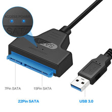 Load image into Gallery viewer, 2.5" SSD Hard Drive Cable SATA to USB Easy Drive Cable USB 3.0 High-Speed Transfer Cable Laptop Notebook Hard Drive Connection Adapter Cord
