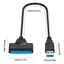 Load image into Gallery viewer, 2.5" SSD Hard Drive Cable SATA to USB Easy Drive Cable USB 3.0 High-Speed Transfer Cable Laptop Notebook Hard Drive Connection Adapter Cord
