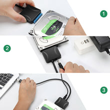 Load image into Gallery viewer, 2.5"/3.5" SATA to USB 3.0 Hard Drive Data Cable SSD Hard Drive Adapter Cord High-Speed Transfer Easy Drive Cable for Laptop Notebook
