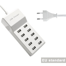 Load image into Gallery viewer, 50W 2.4A/1A 10-Port Fast Charging USB Power Strip Multi-Port Charger Universal Adapter for Phone Tablet MP3
