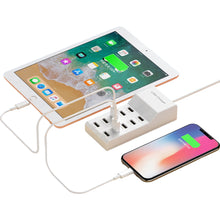 Load image into Gallery viewer, 50W 2.4A/1A 10-Port Fast Charging USB Power Strip Multi-Port Charger Universal Adapter for Phone Tablet MP3
