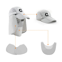 Load image into Gallery viewer, Multi-functional Baseball Cap with Removable Neck Flap and Face Mask Quick Dry Foldable Sun Hat Mosquito Repellent Sun Protection for Outdoor Fishing
