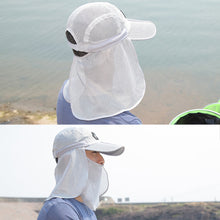 Load image into Gallery viewer, Multi-functional Baseball Cap with Removable Neck Flap and Face Mask Quick Dry Foldable Sun Hat Mosquito Repellent Sun Protection for Outdoor Fishing
