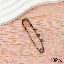 Load image into Gallery viewer, 10Pcs Metal Heavy Duty Safety Pins Brooch Pin 3 Loops Clothing Accessories DIY Crafts Jewelry Making Sewing Crochet Decoration Parts
