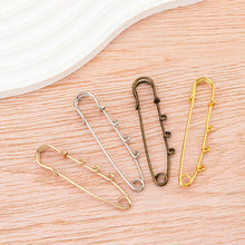 Load image into Gallery viewer, 10Pcs Metal Heavy Duty Safety Pins Brooch Pin 3 Loops Clothing Accessories DIY Crafts Jewelry Making Sewing Crochet Decoration Parts
