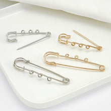 Load image into Gallery viewer, 10Pcs Metal Heavy Duty Safety Pins Brooch Pin 3 Loops Clothing Accessories DIY Crafts Jewelry Making Sewing Crochet Decoration Parts
