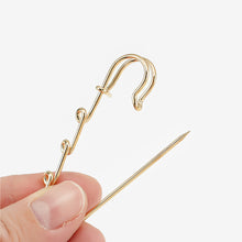 Load image into Gallery viewer, 10Pcs Metal Heavy Duty Safety Pins Brooch Pin 3 Loops Clothing Accessories DIY Crafts Jewelry Making Sewing Crochet Decoration Parts
