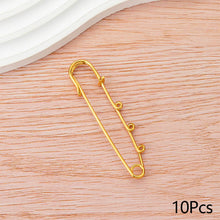 Load image into Gallery viewer, 10Pcs Metal Heavy Duty Safety Pins Brooch Pin 3 Loops Clothing Accessories DIY Crafts Jewelry Making Sewing Crochet Decoration Parts
