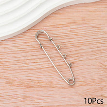 Load image into Gallery viewer, 10Pcs Metal Heavy Duty Safety Pins Brooch Pin 3 Loops Clothing Accessories DIY Crafts Jewelry Making Sewing Crochet Decoration Parts
