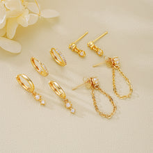 Load image into Gallery viewer, 4 Pairs Fashion Huggie Hoop Earring Set Pearl Drop Layered Cartilage Piercing Jewelry Accessories For Women
