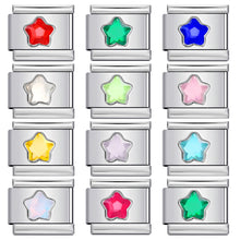 Load image into Gallery viewer, Colorful Five-Pointed Star Personalized Diy Stainless Steel Charm Bracelet 9mm Fashion Jewelry Accessories Supplies
