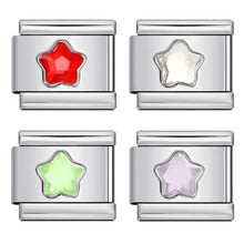 Load image into Gallery viewer, Colorful Five-Pointed Star Personalized Diy Stainless Steel Charm Bracelet 9mm Fashion Jewelry Accessories Supplies
