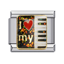 Load image into Gallery viewer, Personalized Diy Stainless Steel Charm Bracelet 9mm Music Guitar Piano Beads Fashion Jewelry Accessories
