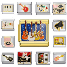 Load image into Gallery viewer, Personalized Diy Stainless Steel Charm Bracelet 9mm Music Guitar Piano Beads Fashion Jewelry Accessories
