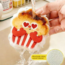 Load image into Gallery viewer, Cute Hot Dogs Cookies Design Cartoon Pulp Cotton Cleaning Sponge Bleach Cloth Dish Sponge Kitchen Rags Tools
