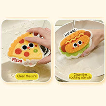 Load image into Gallery viewer, Cute Hot Dogs Cookies Design Cartoon Pulp Cotton Cleaning Sponge Bleach Cloth Dish Sponge Kitchen Rags Tools
