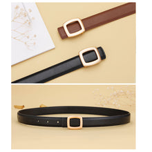 Load image into Gallery viewer, Women Genuine Leather Belt Simple Elegant Style Versatile Black Jeans Belt Daily Fashion Accessories

