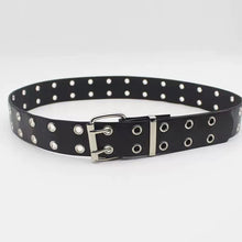Load image into Gallery viewer, Punk Rock Rivet Studded Belt Adjustable Hollow Decoration Black Fashion Women Waist Belt Accessories
