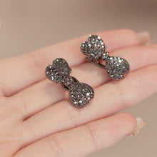 Load image into Gallery viewer, Mini Grey Rhinestone Bow Hair Clip Luxury Duckbill Side Clip Women Fashion Bangs Broken Hair Clip Accessories
