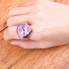 Load image into Gallery viewer, New Creative Fashion Lady Girl Steel Round Elastic Quartz Finger Ring Watch
