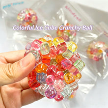 Load image into Gallery viewer, Ice Cube Shaped Beaded Squishy Squeeze Ball Fidget Toy Hand Exercise Stress Relief Sensory Toy For Kids Adults
