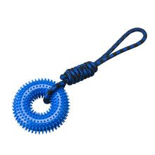 Load image into Gallery viewer, TPR Spiky Ring Dog Toy Squeaky Chew Toy for Large Breed Dogs Durable Teeth Cleaning Massage Toy Heavy Duty Interactive Puppy Biting Ring

