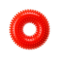 Load image into Gallery viewer, TPR Spiky Ring Dog Toy Squeaky Chew Toy for Large Breed Dogs Durable Teeth Cleaning Massage Toy Heavy Duty Interactive Puppy Biting Ring
