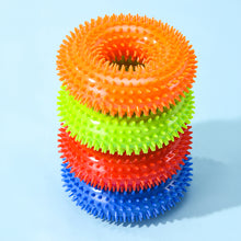 Load image into Gallery viewer, TPR Spiky Ring Dog Toy Squeaky Chew Toy for Large Breed Dogs Durable Teeth Cleaning Massage Toy Heavy Duty Interactive Puppy Biting Ring
