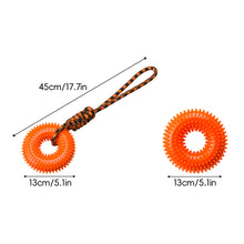Load image into Gallery viewer, TPR Spiky Ring Dog Toy Squeaky Chew Toy for Large Breed Dogs Durable Teeth Cleaning Massage Toy Heavy Duty Interactive Puppy Biting Ring

