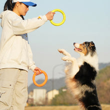Load image into Gallery viewer, Dog Agility Flying Ring Toy for Medium Large Dogs Soft Chew Resistant Bite Proof Outdoor Park Water Beach Interactive Pet Training Flying Ring
