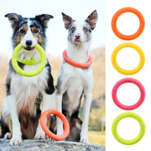 Load image into Gallery viewer, Dog Agility Flying Ring Toy for Medium Large Dogs Soft Chew Resistant Bite Proof Outdoor Park Water Beach Interactive Pet Training Flying Ring

