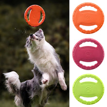 Load image into Gallery viewer, Floating Dog Flying Disc Toy Interactive Pet Flyer Throwing Disc for Outdoor Beach Pool Fetch Durable Easy Grip Steering Wheel Design for Medium Large Dogs
