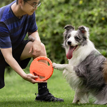 Load image into Gallery viewer, Floating Dog Flying Disc Toy Interactive Pet Flyer Throwing Disc for Outdoor Beach Pool Fetch Durable Easy Grip Steering Wheel Design for Medium Large Dogs

