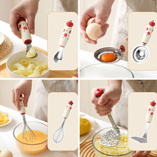 Load image into Gallery viewer, Dopamine Kitchen Baby Food Tool Stainless Steel Egg Yolk Separator Mesh Sieve Filter Spoon Complementary Food Utensils
