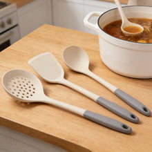 Load image into Gallery viewer, Food Grade Silicone Kitchenware High Temperature Resistant Non-stick Cooking Spatula Soup Spoon Colander with Anti-slip Handle
