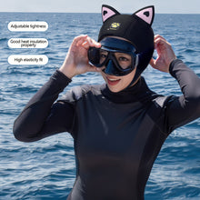 Load image into Gallery viewer, 3mm Neoprene Cat Ears Swimming Cap Diving Hood Waterproof Women Wetsuit Hat For Snorkeling Surfing Water Sports Swimming Supplies
