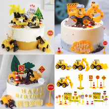 Load image into Gallery viewer, Construction Vehicle Cake Topper Excavator Crane Tractor Cake Decoration For Boys Birthday Baby Shower Party
