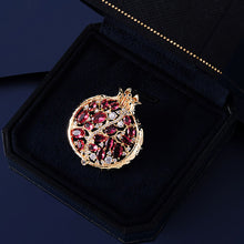 Load image into Gallery viewer, Red Rhinestone Pomegranate Enamel Alloy Brooch Plant Pin Women Suit Bag Jewelry Accessories Decoration Party Gift
